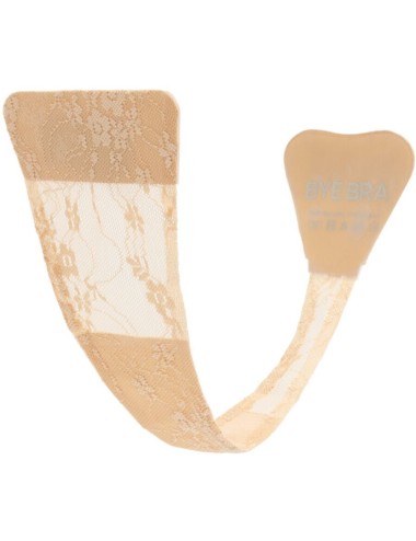 BYE-BRA - TANGA ADHESIVO ENCAJE BEIGE TALLA ÚNICA