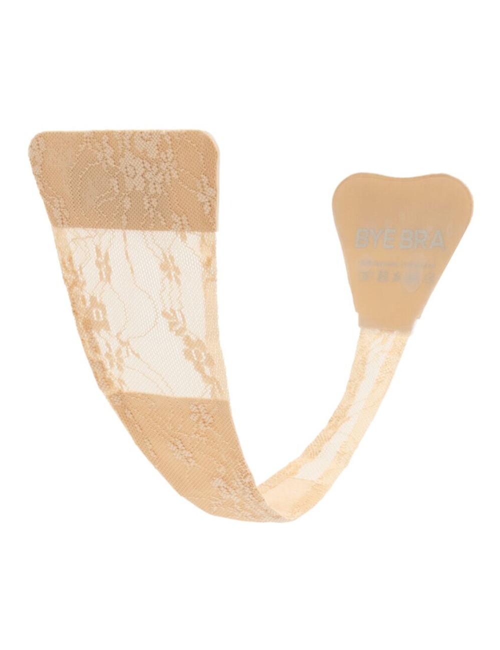 BYE-BRA - TANGA ADHESIVO ENCAJE BEIGE TALLA ÚNICA