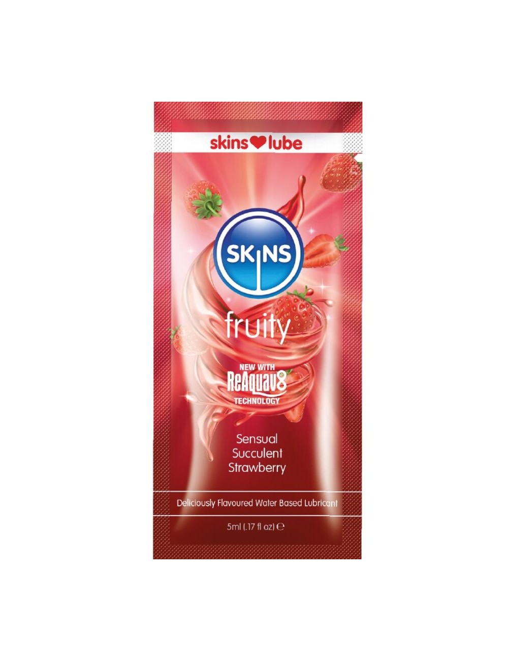 SKINS - FRUITY WATER-BASED LUBRICANT STRAWBERRY SINGLE-DOSE 5 ML