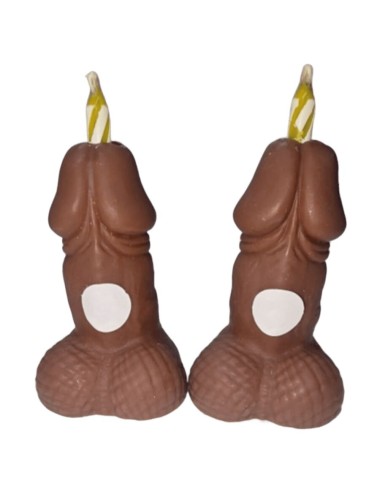 DIABLO PICANTE - PENIS BIRTHDAY NUMBER CANDLES DARK TONE 2 UNITS