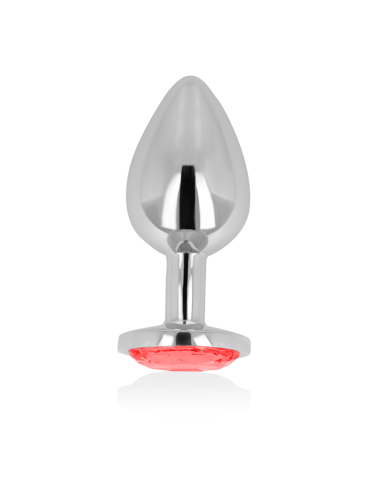 OHMAMA - ANAL PLUG WITH RED CRYSTAL 8 CM
