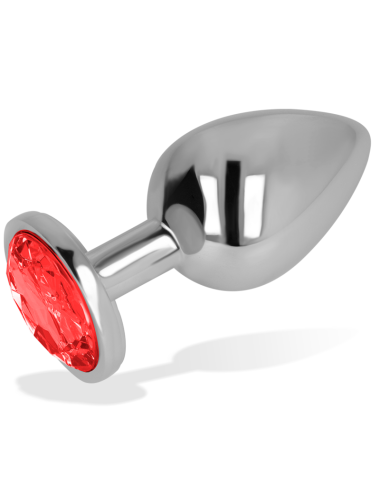 OHMAMA - ANAL PLUG WITH RED CRYSTAL 8 CM