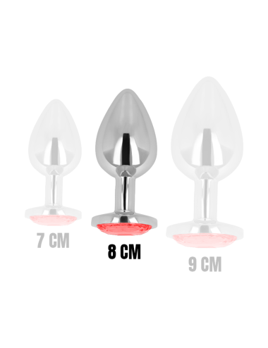 OHMAMA - ANAL PLUG WITH RED CRYSTAL 8 CM