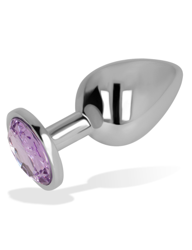 OHMAMA - ANAL PLUG WITH VIOLET CRYSTAL 8 CM