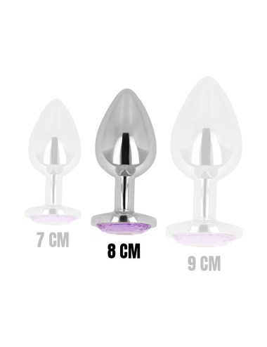 OHMAMA - ANAL PLUG WITH VIOLET CRYSTAL 8 CM