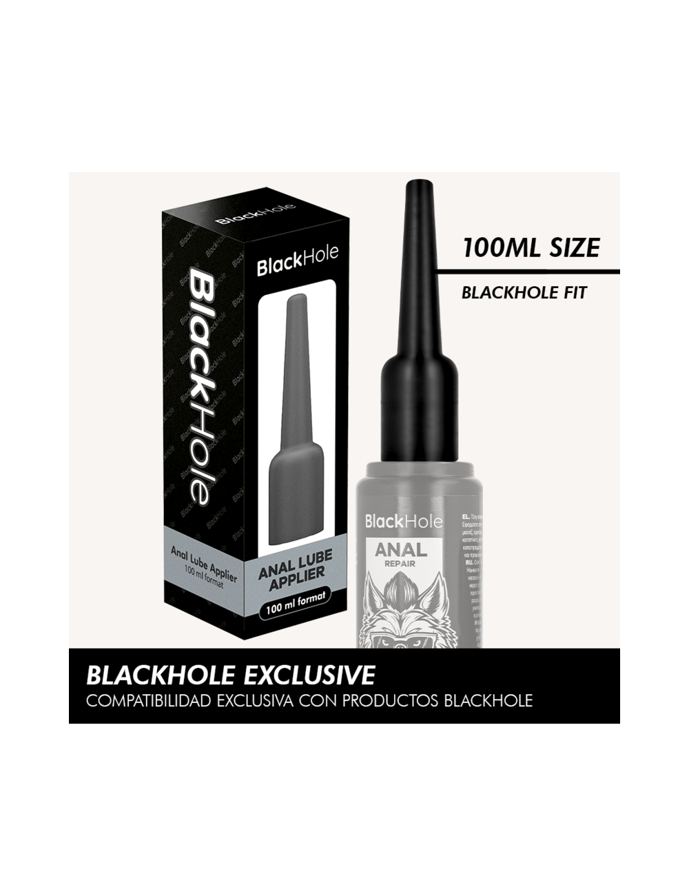 BLACK HOLE - ANAL LUBE APPLIER  L SIZE 100 ML