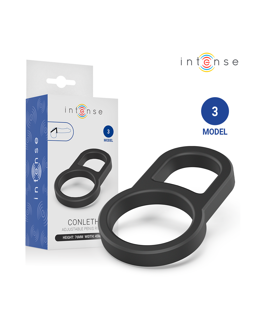 INTENSE - CONLETH ADJUSTABLE DOUBLE PENIS RING MODEL 3