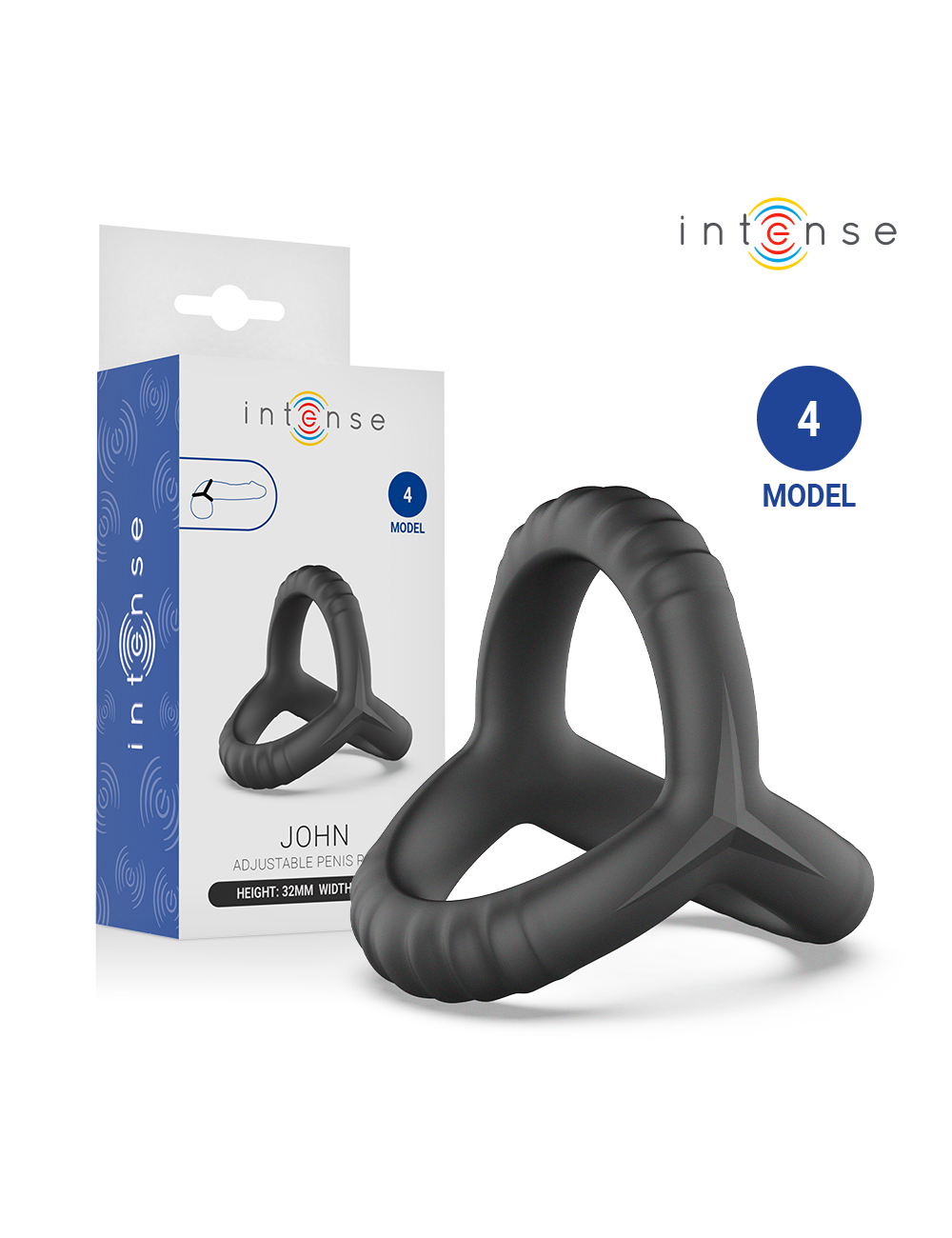INTENSE - JOHN ADJUSTABLE TRIPLE PENIS RING MODEL 4