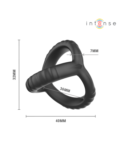 INTENSE - JOHN ADJUSTABLE TRIPLE PENIS RING MODEL 4