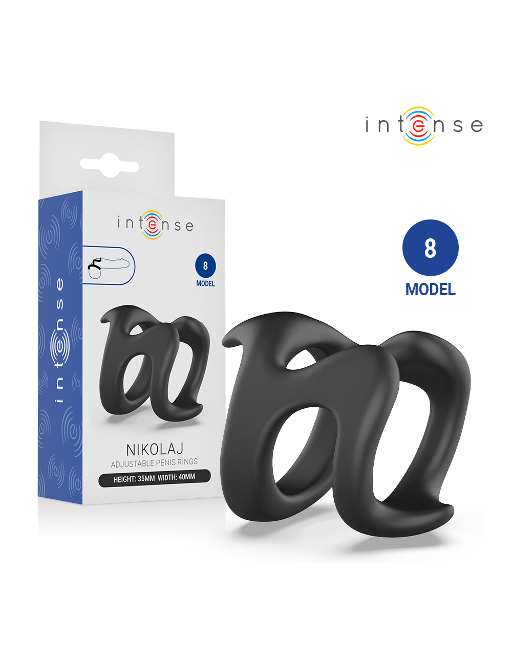 INTENSE - NIKOLAJ ADJUSTABLE PENIS RING MODEL 8
