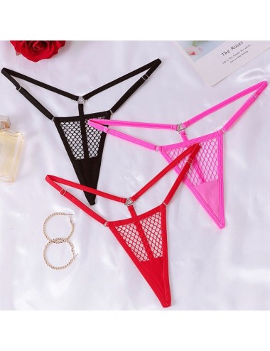 CHILIROSE - CR 4856 MICRO THONG REJILLA NEON PINK S/M