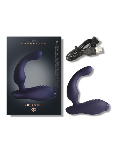 ROCKS-OFF - NOVA SOVEREIGN RECHARGEABLE PROSTATE & PERINEUM MASSAGER 16 FUNCTION BLUE
