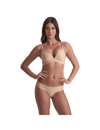 BYE-BRA - INVISIBLE THONG 2 PACK BEIGE & BLACK SIZE S