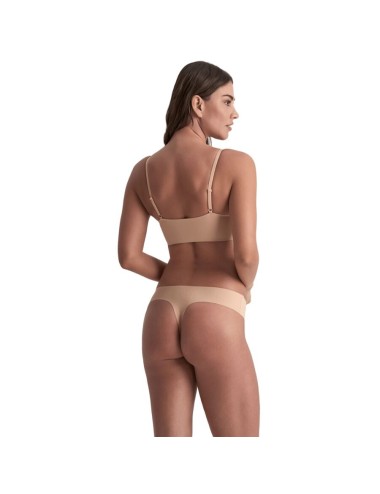 BYE-BRA - INVISIBLE THONG 2 PACK BEIGE & BLACK SIZE S