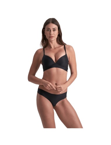 BYE-BRA - INVISIBLE THONG 2 PACK BEIGE & BLACK SIZE M