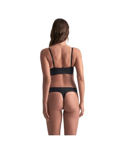 BYE-BRA - INVISIBLE THONG 2 PACK BEIGE & BLACK SIZE M