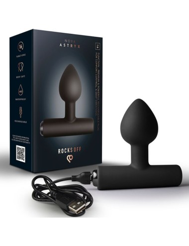 ROCKS-OFF - NOVA ASTRYX RECHARGEABLE PREMIUM & POWERFUL ANAL PLUG 16 FUNCTION BLACK