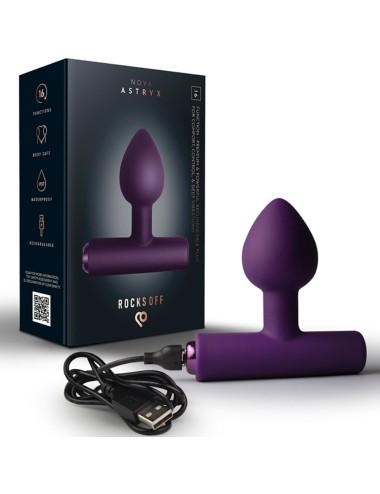 ROCKS-OFF - NOVA ASTRYX RECHARGEABLE PREMIUM & POWERFUL ANAL PLUG 16 FUNCTION PURPLE