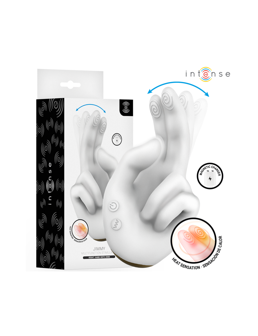 INTENSE - JIMMY HAND-SHAPED MULTIFUNCTION STIMULATOR WITH VIBRATION AND HEAT