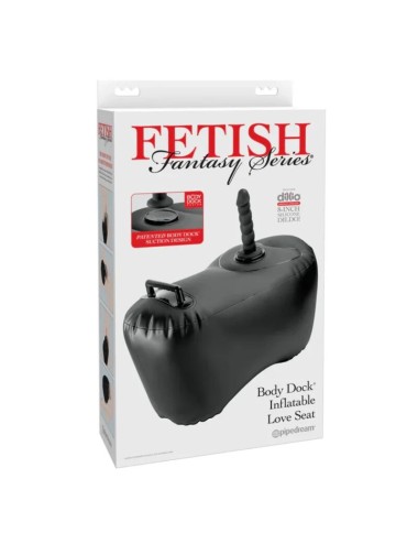 FETISH FANTASY SERIES - BODY DOCK INFLATABLE LOVE SEAT WITH DILDO 69.2 CM BLACK