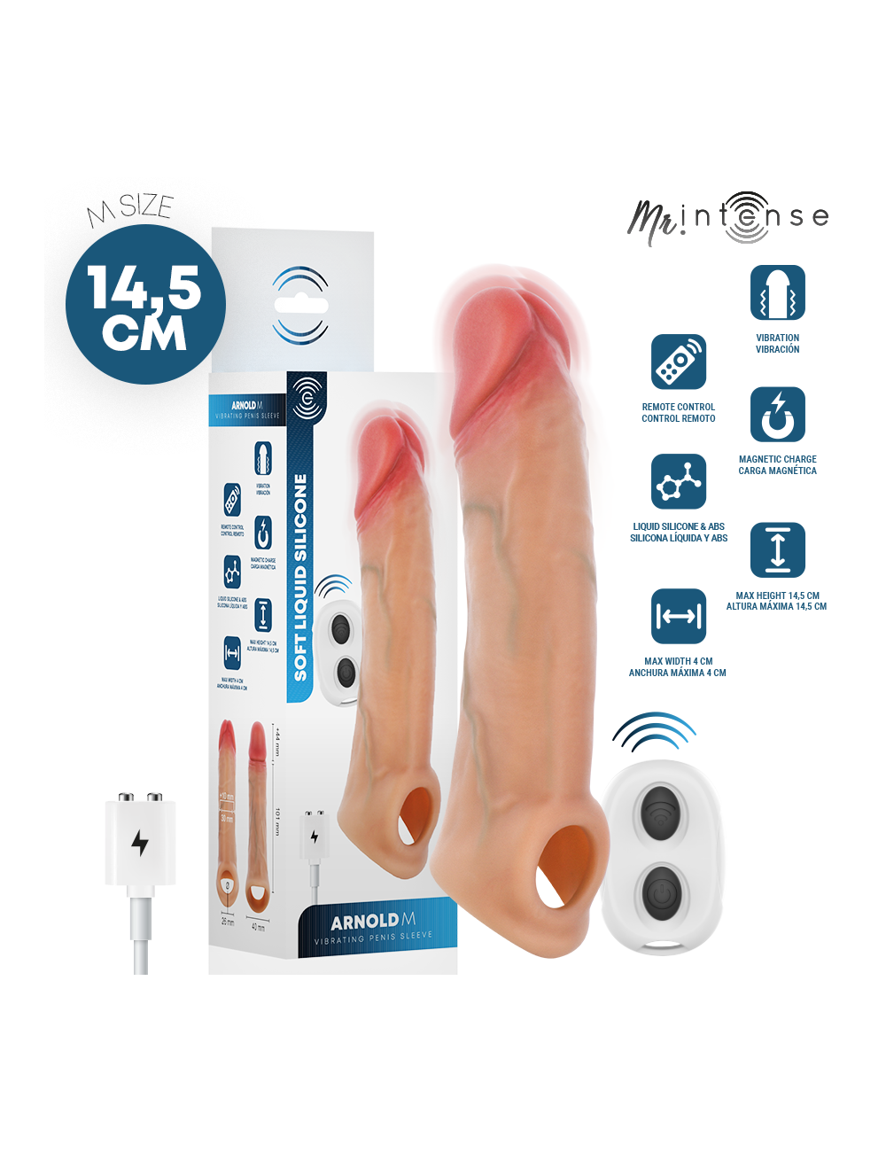 MR INTENSE - ARNOLD M ULTRA-REALISTIC VIBRATING PENIS SLEEVE 14.5 CM -Ø- 4 CM