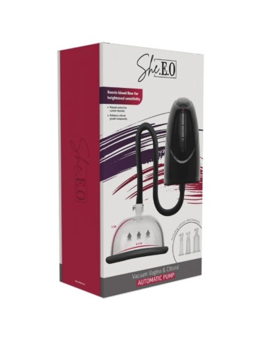 SHE.E.O - AUTOMATIC VACUUM PUMP FOR VAGINA AND CLITORIS BLACK