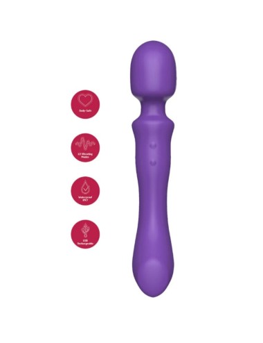 SHE.E.O - DOUBLE-ENDED VIBRATING MASSAGER WAND PURPLE
