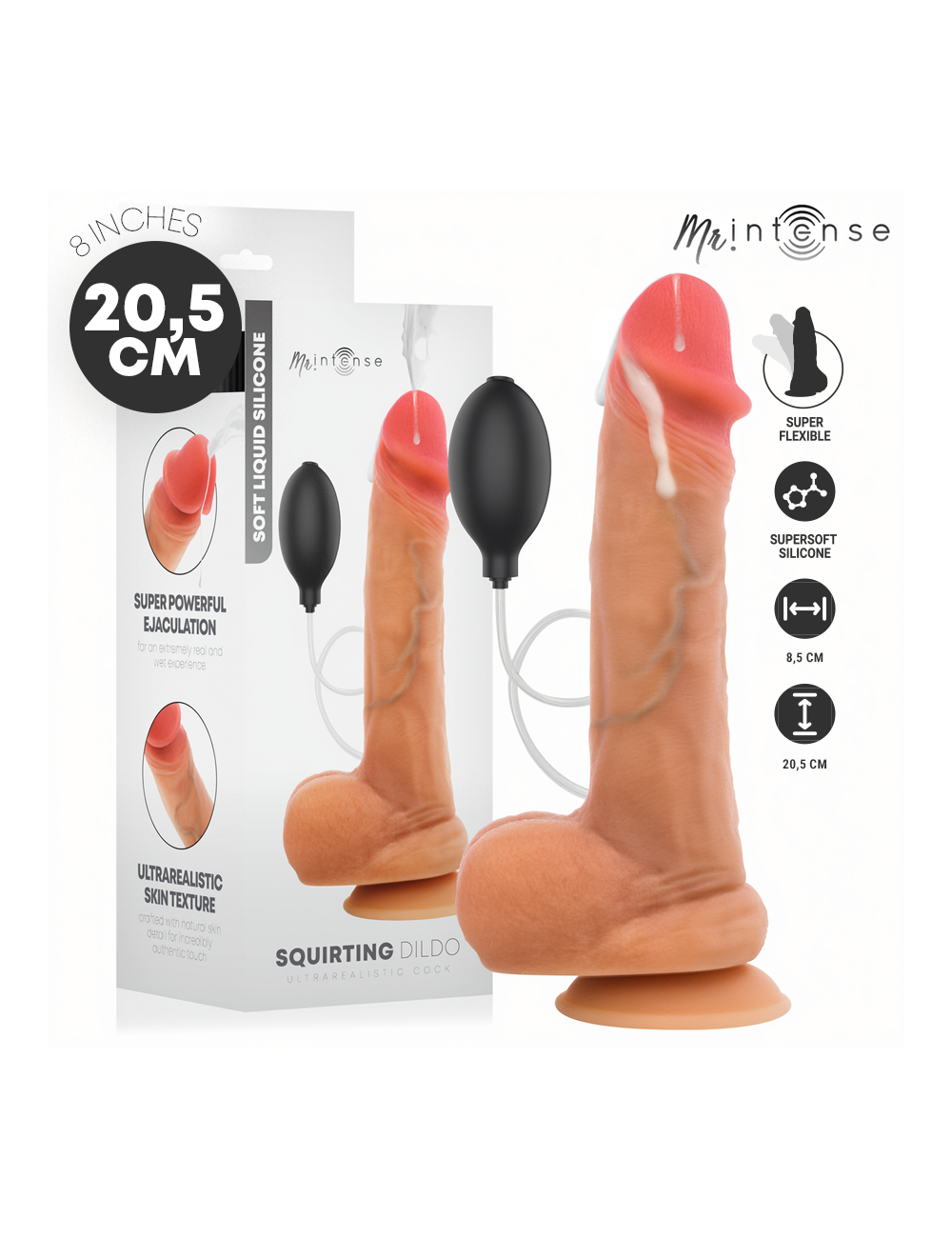 MR INTENSE - DANNY ULTRA-REALISTIC SQUIRTING COCK WITH TESTICLES 20.5 CM -Ø- 4 CM