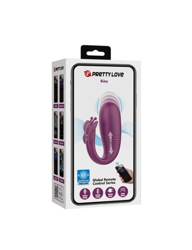 PRETTY LOVE - KLAY THRUSTING EGG VIBRATOR APP CONTROL PURPLE