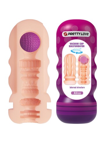 PRETTY LOVE - VAGINAL SMOOTHING MASTURBATOR WITH SUCTION CUP AND INTERNAL TEXTURES
