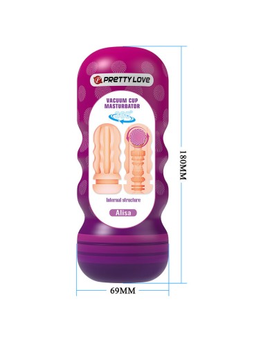 PRETTY LOVE - VAGINAL SMOOTHING MASTURBATOR WITH SUCTION CUP AND INTERNAL TEXTURES
