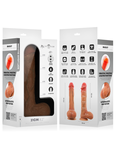 MR INTENSE - BRADLEY VIBRATOR DILDO WITH HEAT EFFECT AND REMOTE CONTROL 21 CM -Ø- 4.2 CM