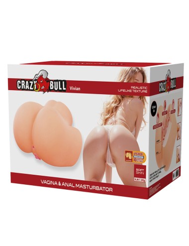 CRAZY BULL - VIVIAN DOUBLE VAGINAL AND ANAL VIBRATING MASTURBATOR FLESH