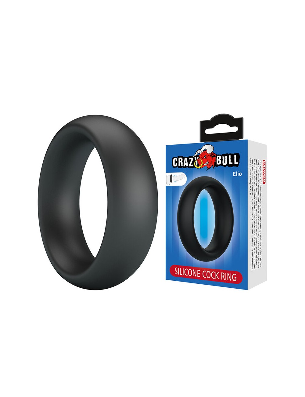 CRAZY BULL - ELIO SILICONE COCK RING BLACK
