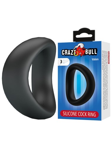 CRAZY BULL - VALEN ERGONOMIC SILICONE COCK RING BLACK