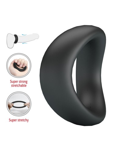 CRAZY BULL - VALEN ERGONOMIC SILICONE COCK RING BLACK