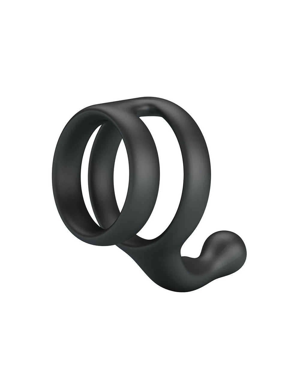 CRAZY BULL - YANCY DOUBLE COCK AND BALL RING BLACK