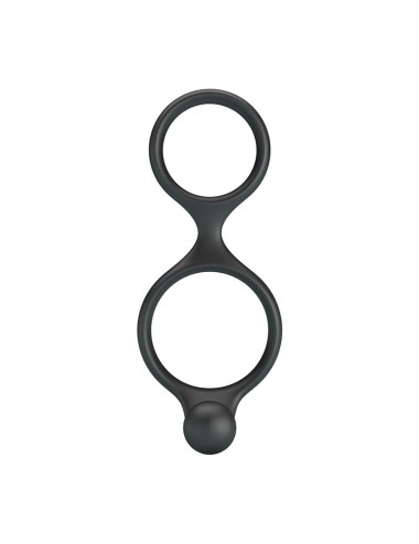CRAZY BULL - FLORIAN DOUBLE COCK AND BALL RING BLACK