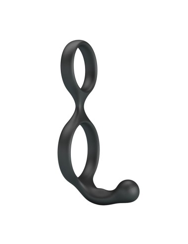 CRAZY BULL - FLORIAN DOUBLE COCK AND BALL RING BLACK