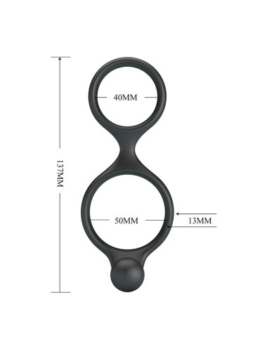 CRAZY BULL - FLORIAN DOUBLE COCK AND BALL RING BLACK