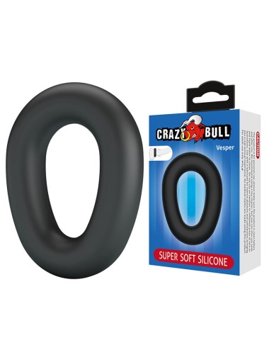 CRAZY BULL - VESPER SUPER SOFT SILICONE COCK RING BLACK