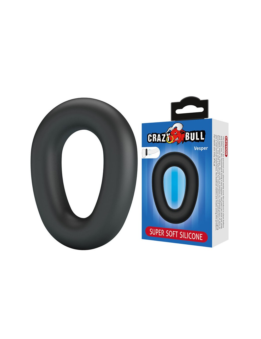 CRAZY BULL - VESPER SUPER SOFT SILICONE COCK RING BLACK