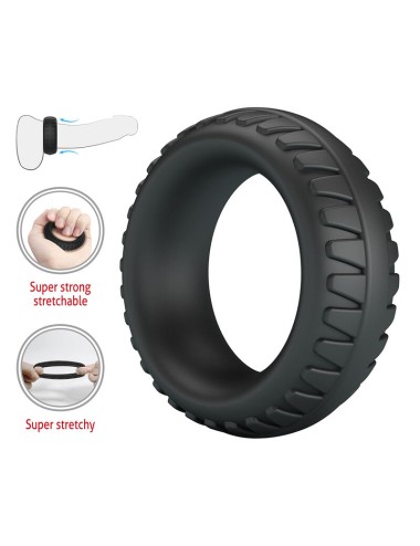 CRAZY BULL - MERRITT TEXTURED SILICONE COCK RING BLACK