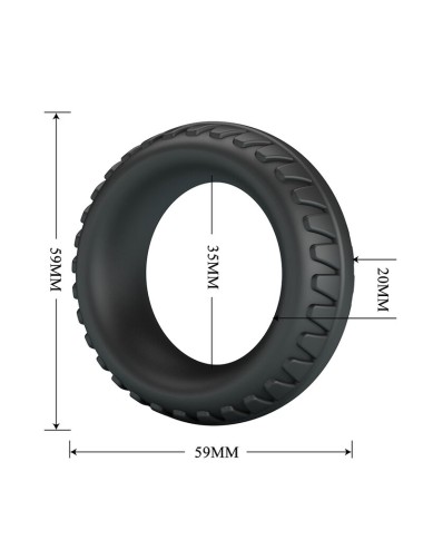 CRAZY BULL - MERRITT TEXTURED SILICONE COCK RING BLACK