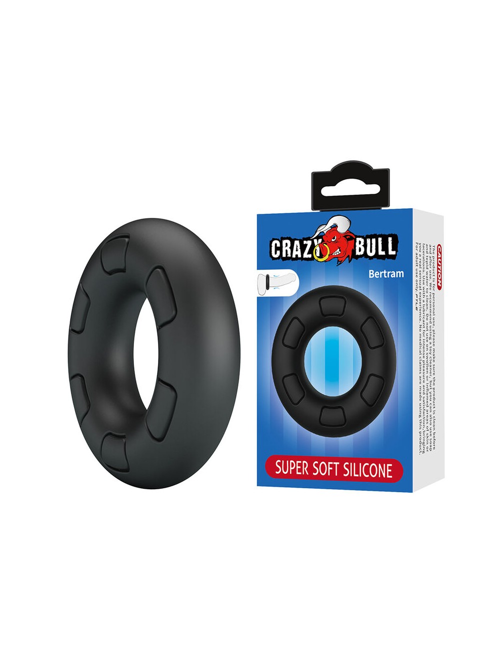 CRAZY BULL - BERTRAM SUPER SOFT SILICONE COCK RING BLACK