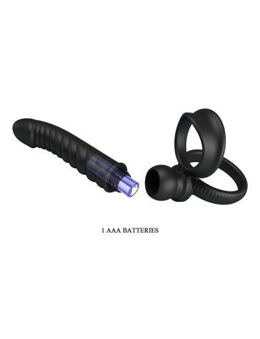 PRETTY LOVE - MERRITT ANAL VIBRATOR WITH RING AND VIBRATION BLACK
