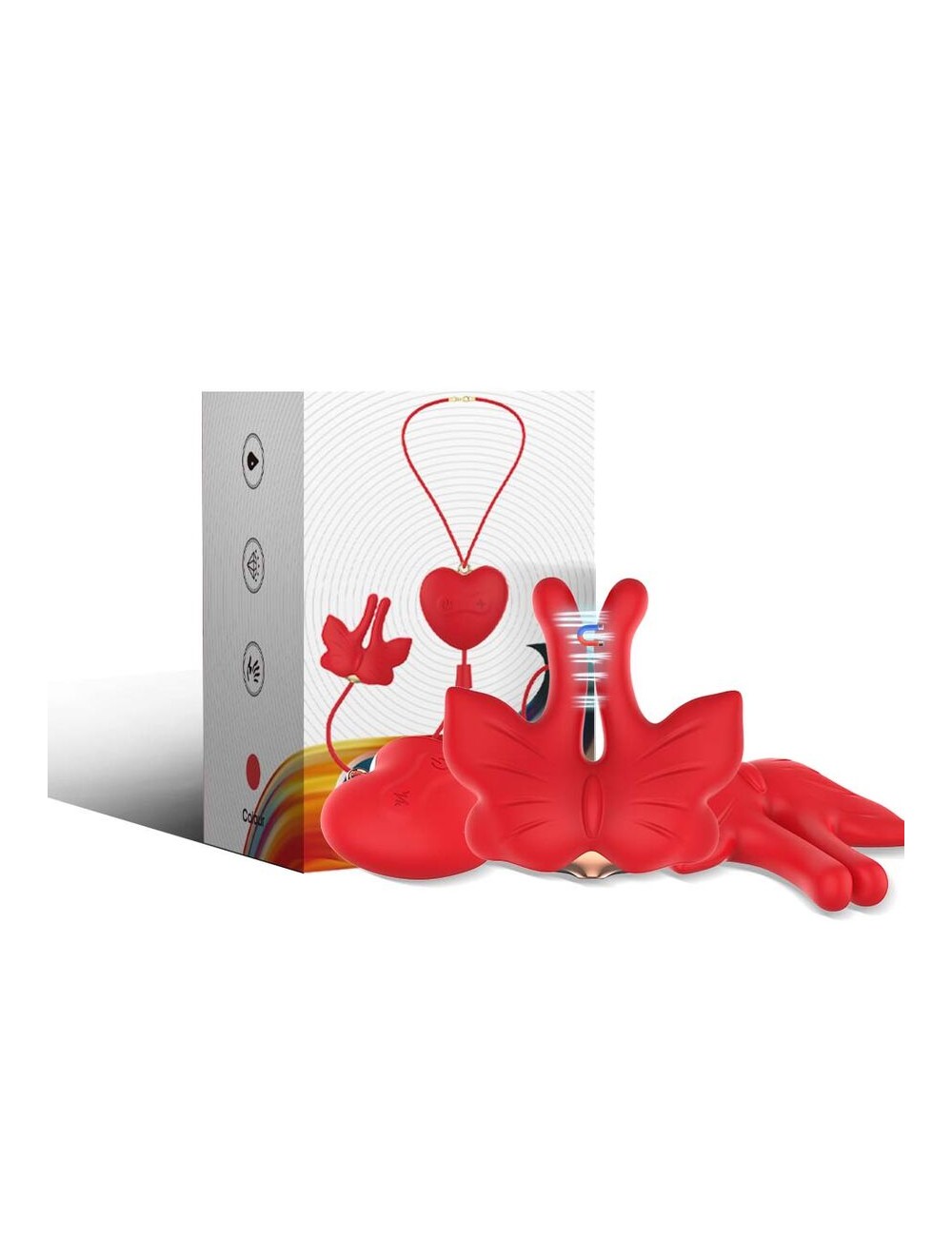 ARMONY - MAGNETIC NIPPLE CLAMPS WITH VIBRATION BUTTERFLY SHAPE RED