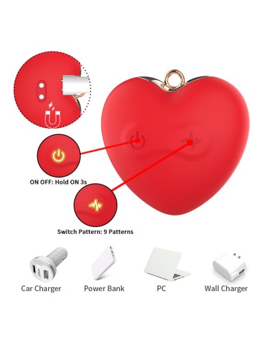 ARMONY - MAGNETIC NIPPLE CLAMPS WITH VIBRATION BUTTERFLY SHAPE RED