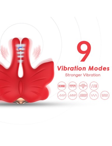 ARMONY - MAGNETIC NIPPLE CLAMPS WITH VIBRATION BUTTERFLY SHAPE RED