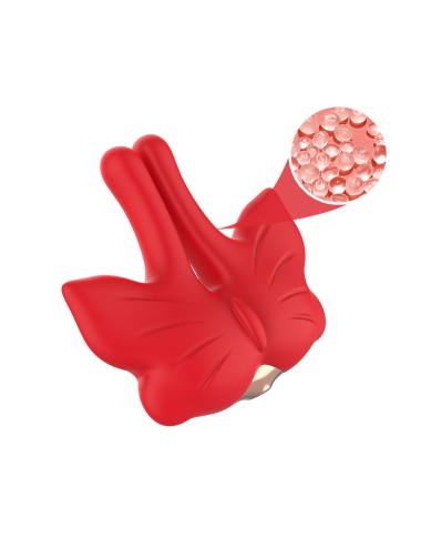 ARMONY - MAGNETIC NIPPLE CLAMPS WITH VIBRATION BUTTERFLY SHAPE RED